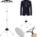 Garment Steamer Stand for Clothes, 32"-63" Inch Adjustable Portable Clothes Stand, Graduation Gown Display Stand, Steam Iron Stand, Including Ironing Gloves, Clothes Rac, Hair Remover