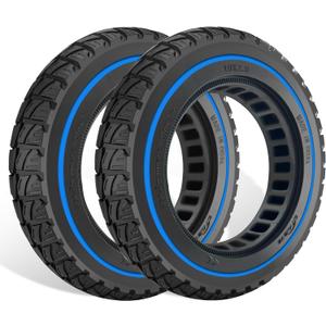 GYL 10x2.0 Solid Tire: 10x2.0/2.125 Electric Scooter Rubber Tires, 50/75-6.1 Tubeless Tyre for Xiaomi M365/Gotrax G4/xr/v2 Gotrax Tire Replacement 10 In Off road Front or Rear Wheels Blue 2 Pcs