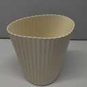 JiatuA Small Trash Can Plastic Wastebasket Round Garbage Container Bin for Bathroom, Kitchen, Bedroom, Home Office, College Dorm, Beige (1.8 Gallons)