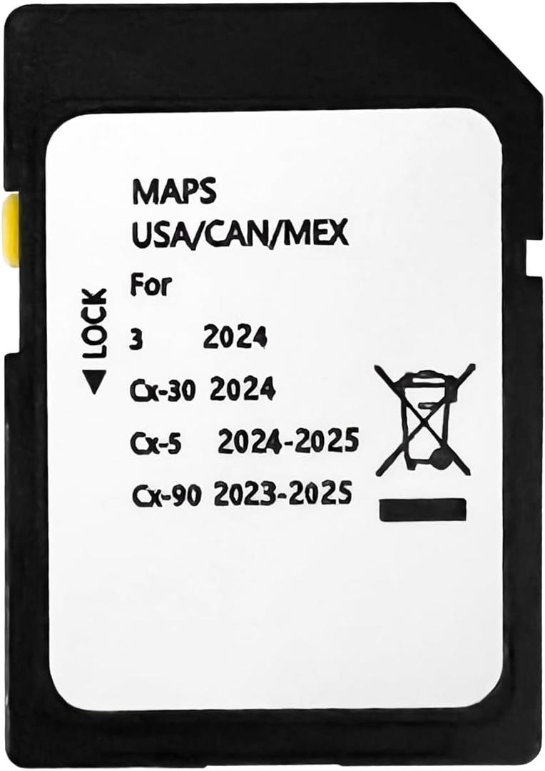 Latest Version Navigation SD Card Fits for Mazda 3 2024, Cx-30 2024, Cx-5 2024-2025, Cx-90 2024-2025 Car GPS Navigation System for USA/Canada Replacement Accessories
