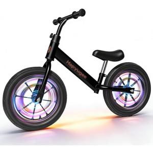Toddler Balance Bike,14" Lighting Wheels,Air Tires,Kids' Balance Bikes for 3-6 Years Old with Adjustable Seat,No Pedal Training Bicycle for Boys Girls Birthday Christmas