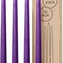 Candwax 10 Inch Taper Candles - Set of 4 Dripless Unscented Purple Candlesticks - Perfect for Dinner and Household Use