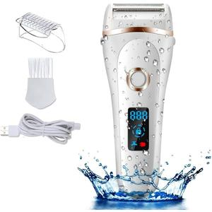 Hair Removal Device, Women Shaver Trimmer, Wet and Dry, Wide Head, White