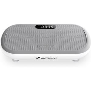 MERACH Vibration Plate Exercise Machine, Vibration Plate 440 Lbs Capacity, Bluetooth and Silicone Pedal, Stimulate Deep Fat, Vibration Plate for Lymphatic Drainage, Vibrating for Weight Loss
