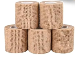 AZEN 6 Pack Self Adhesive Bandage Wrap, 2" X 5 Yards Elastic Cohesive Bandage Wrap, Skin Color Athletic Tape, Vet Wrap, Ankle Tape, Tattoo Grip Tape Wrap