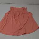 Saloogoe Summer Tank Tops for Women Loose Fit Pleated Square Neck Sleeveless Tops Curved Hem Flowy (X-Large)