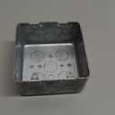 Raco Hubbell 680 2-Device, 2-1/8-Inch Deep, 1/2-Inch Side Knockouts 4-Inch Square Switch Box, Drawn, Silver,Gray