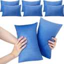 Geelin 6 Pack Small Pillows for Travel 7"x11" Mini Pillows Bulk with Zipper Epe Foam Soft Machine Washable Tiny Cushion for Sleeping Airplane Car Neck Lumbar Nap Pets (Classic, Blue)