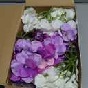 Zeyune 6 Sets Artificial Spring Centerpiece for Tables Fake Purple Plants with Galvanized Pots Farmhouse Purple Flowers Bouquet for Wedding Home Office Rustic Decor