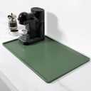 Rnivvi Silicone Coffee Mat, 12" x 19" Waterproof Raised Edge Coffee Bar Mats for Espresso Machine Station Accessories, Heat Resistant Dish Drying Pad for Kitchen Counter, Rubber Bar Decor Pad, Green