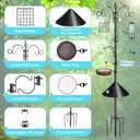 YINGYM Bird Feeding Station Kit, 87 Inches Bird Feeder Pole, Premium Feeder Hanging Kit with Metal Suet, Water Bowl, Mesh Tray and Squirrel Baffle