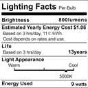 5 x Emotionlite Dusk to Dawn Sensor Light Bulbs Outdoor,Neutral White LED Bulbs, 60 Watt Equivalent, Automatic On/Off, Porch, Patio,Garage, Hallway, Basement, A19 Size, 9W, E26 Medium Base (3 Pack)