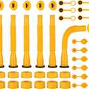 Gas Can Spout Replacement, Gas Can Nozzle Replacement, Upgraded (6Kit-Yellow) Includes 37 Accessories, Flexible Pour Nozzle Suitable for Most 1/2/5/10 Gal Oil Cans, Leak-proof Design