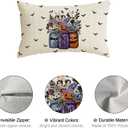 Halloween Pillow Covers Trick or Treat Vases Pumpkins Scarecrow Lumbar Pillow Cases Set of 4 Autumn Decorations for Farmhouse Home Bedroom Sofa Couch Outdoor Holiday Decor 12x20 Inch