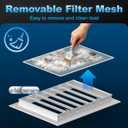 18" X 18" Gable Vents, Hon&Guan Aluminum Alloy Attic Vent with Removable Filter Mesh for Houses Door Vents for Exterior Doors [Vent Opening: 15.3” x 15.3”], White