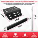 Genesis 300 310 Grill Parts Kit for Weber Genesis E330 E310 S310 E320 S330 S320 EP330 EP310 Parts, Genesis Burner Tube 7621 Flavorizer Bars Heat Deflector Porcelain Steel Grill Parts, 7622 62752
