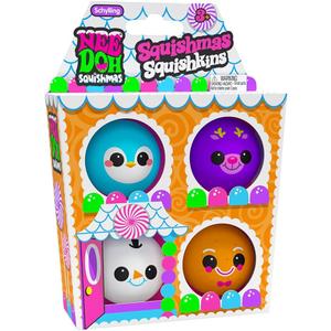 Schylling NeeDoh The Groovy Glob Squishmas Squishkins Stress Ball 4-Pack