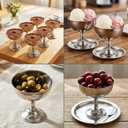 30 Pcs Stainless Steel Ice Cream Bowl Bulk 7.7 oz Silver Serving Cups Dessert Bowls Reusable Round Footed Yogurt Snack Candy Dishes Cute Sundae Bowl for Fruit Pudding Wedding Birthday Party