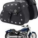 Motorcycle Saddlebags,Large Capacity Universal Saddle Bags Motorcycles,Waterproof Pu Leather Motorcycle Bags With Lock,Suitable For Cruiser Touring,Durable Side Storage Bags,Black, 12.6 x 4.72 x 9.84 inches