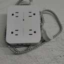 Surge Protector Power Strip - HANYCONY 8 Outlets 4 USB (2 USB C) Charging Ports, Multi Plug Outlet Extender, 5Ft Braided Extension Cord, Flat Plug Wall Mount Desk Charging Station for Home Office ETL (White)