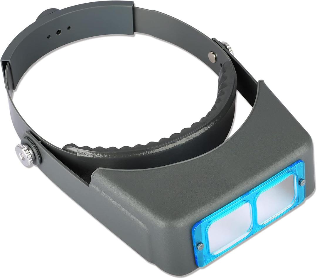 Headband Magnifier, Professional Double Lens Head-Mounted Loupe Jewelry Magnifier, Reading Visor Opitcal Glass Binocular Magnifier with Lens Magnification-1.5X 2X 2.5X 3.5X for Repair, Crafts