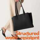 Work Tote Bags for Women 14 Inch - Work Bag Laptop Bag with Zip Compartments - Large PU Leather Office Computer Briefcase
