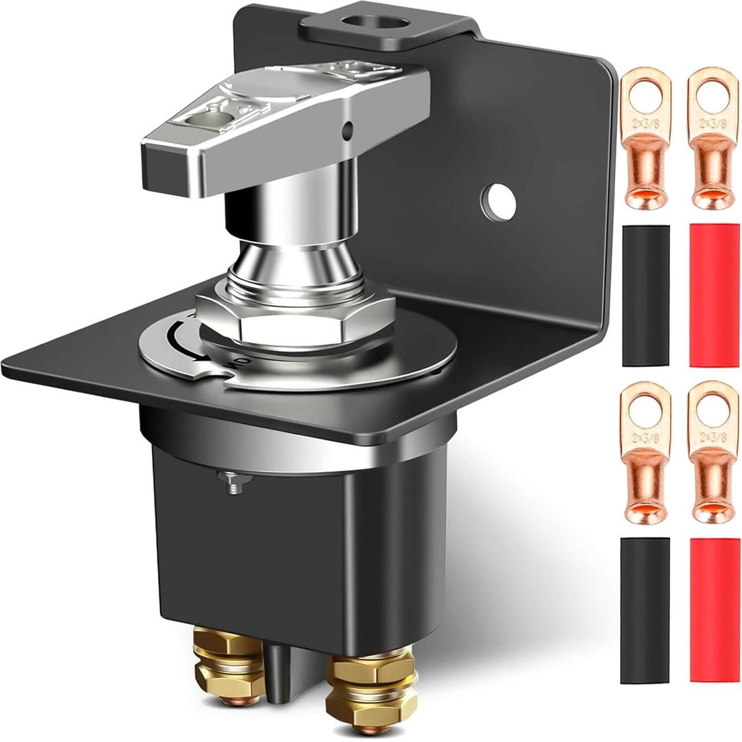 Battery Disconnect Switch, 500A Large Heavy Duty Battery Switch, with Lockout Plate Battery Disconnect, Marine Battery Switch for Car Vehicle Truck RV Trailer, Battery Cut Off Switch