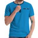 WENTTUO Men's Henley Shirts Short Sleeve Summer Casual Sport T-Shirts Lake Blue (Blue, XL)