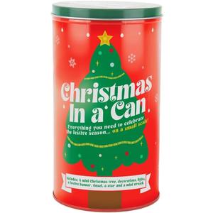 Gift Republic Christmas in a Can Mini Tree, Minature, Red
