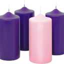 Pillar Advent Candle Set of 4 - Advent Pillar Candles - Made in The USA - Advent Candles for Advent Wreaths and Advent Rings Candle Holder- Premium Hand Dipped Drip-Less Candles