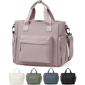 Insulated Lunch Bag Women Large Lunch Tote Bag with Shoulder Strap Adult Lunch Box Lunch Bags for Women Men Lunch Boxes for Work Pink Purple with Water Bottle Holder (16.5L)