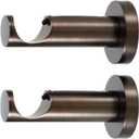 Ivilon Ceiling or Wall Mount Curtain Rod Brackets Holders for Curtain Rods of 7/8 and 1 Inch Diameter. Set of 2. Color ORB