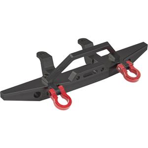 Metal Front Bumper with Shackles Spare Parts Compatible with MN D90 D91 D96 MN99 MN99S Defender 1/12 RC Car (Black)