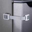 2-Pack Child Proof Fridge Lock with Adhesive - Adjustable Baby Proofing Straps - Refrigerator Lock for Kids - Freezer Latch to Keep Door Closed - for Toddlers, Cats, & Dogs - Universal Compatibility