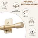 Curtain Rods No Drilling for Windows 28 to 36 Inch, 5/8" Adjustable Gold Curtain Rod, Renter-friendly with Adhesive Brackets for Drill-free Installation.