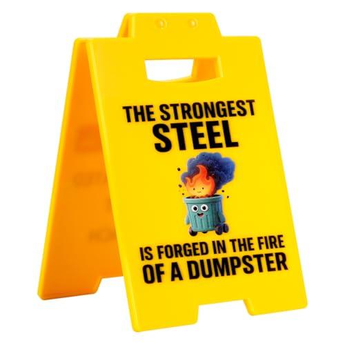 Dumpster Fire Desk Accessories - Funny Office Team Gifts for Women Men - Coworkers Employee Appreciation Gifts - Acrylic Plaque Desk Signs Decor, Pack of 3