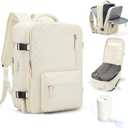 suwasp Vacuum Backpack Travel with Pump, Travel Backpack for Women Men, Vacuum Compression Bags with Laptop Compartment/Shoe Compartment, Personal Item Carry On Backpacks Flight Approved, Beige (Medium)