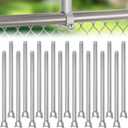 18 Pack Chain Link Fence Extension, 25.2'' Fence Extension Height, Galvanized Post Extender for Dogs and Privacy (1-3/8'', Silver)