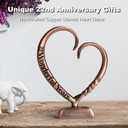 22nd Anniversary Copper Gifts for Him Her 22 Year Wedding Anniversary | 22 Year Wedding Anniversary Copper Gifts for Couples Wife Husband Women Men Hand Forged Copper Heart Art Keepsake Home Decor
