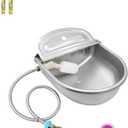 Automatic Water Dispenser for Dogs 2 Gallon, Auto Water Bowl for Dogs with Hose Connector, Wall Mounted Outdoor Self Watering Livestock Waterer with Float Valve for Duck, Chicken, Cattle