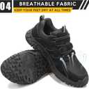 Steel Toe Shoes for Women Men Lightweight Slip Resistant Safety Work Shoe with Impact & Puncture Resistance for Protection (Black)