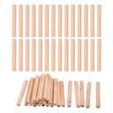 uxcell 90 Pcs Wooden Dowel Pins 12x100mm(0.47x3.94) Fluted Beveled Ends Wood Dowel Pegs Dried Hardwood for Woodworking Furniture Shelf