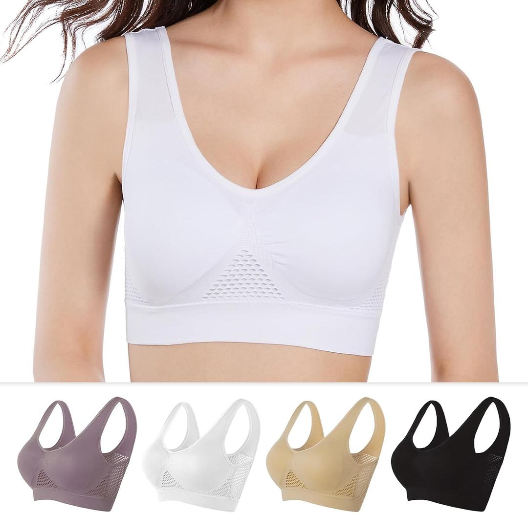 GYQMBT Breathable Cool Liftup Air Bras,2024 New Breathable Sports Bras for Women Plus SizeComfortable Sports Bra (Black, S)