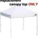 Eurmax USA 10x10 Pop Up Canopy Replacement Top,Universal Instant Canopy Cover ONLY,Heavy Duty UPF 50+ UV Protection,Water & Wind Resistant Tarp, 4 Sand Bags (White)