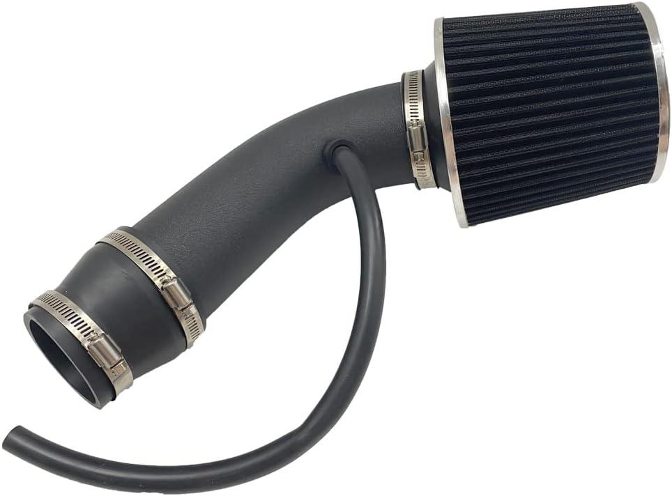 3" Universal Cold Air Intake Kit Intake Pipe Kit Aluminium Automotive Air Intake Air Filter Induction Flow Hose Pipe Kit Black Filter