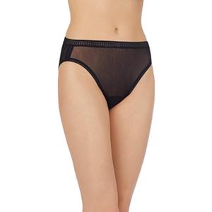 On Gossamer Women's Gossamer Mesh Hi-Cut Brief Panty (Medium, Black)
