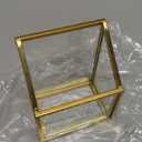 Feyarl Gold Glass Vertical Business Card Holder Business Cards Display Stand Clear Name Card Organizer Storage for Office Meeting Desk Countertop