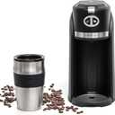 Mixpresso 2 in 1 Grind & Brew Automatic Personal Coffee Maker, Automatic Single Serve Coffee Maker with Grinder Built-In and 14oz Travel Mug, Auto Shut Off Function,Black Travel Coffee Maker