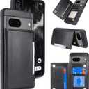 iCoverCase Compatible with Google Pixel 7 Case with Card Holder, Wallet Phone Case for Women Men [RFID Blocking] PU Leather Protective Wallet Case for Pixel 7 (Black)