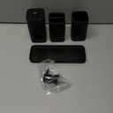 ZCCZ Matte Black Bathroom Accessory Sets, 4 Pieces Bathroom Accessories Complete Set Vanity Countertop Accessory Set, Includes Lotion Dispenser Soap Pump, Tumbler, Toothbrush Holder and Tray